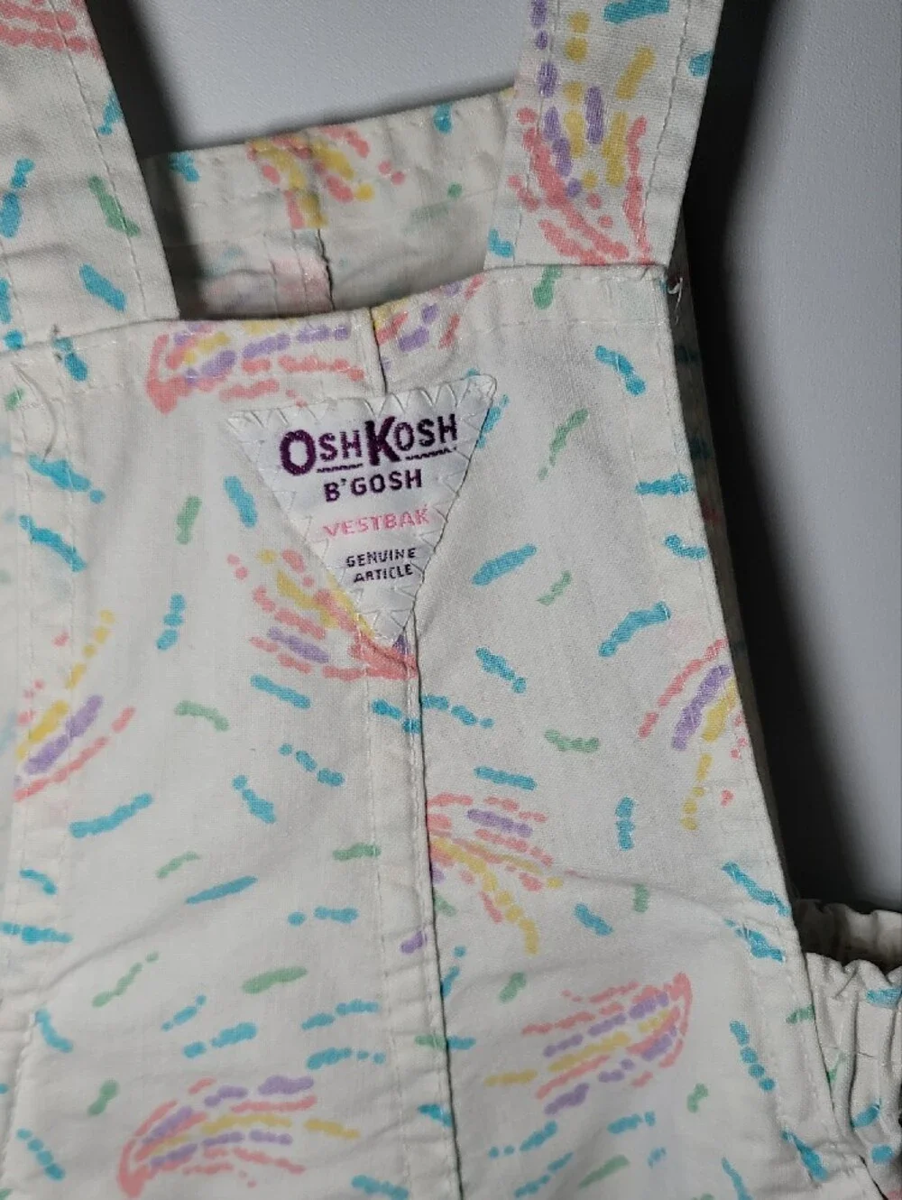 OshKosh B'gosh Cream Multicolor Printed Short Overalls